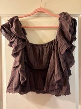 Load image into Gallery viewer, XL Free People NWT Brown Coconut Ruffle Crop Top
