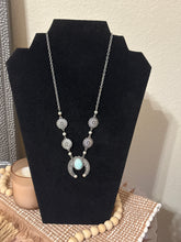 Load image into Gallery viewer, Faux Silver Turquoise Boho Western Necklace
