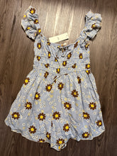 Load image into Gallery viewer, Small NWT Urban Outfitters Blue Boho Floral Rockaway Smocked Romper
