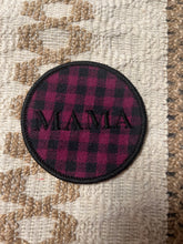 Load image into Gallery viewer, Upcycled Mama Plaid Embroidered Iron On Patch
