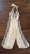 Load image into Gallery viewer, XS American Eagle White Halter Embroidered Jump Suit
