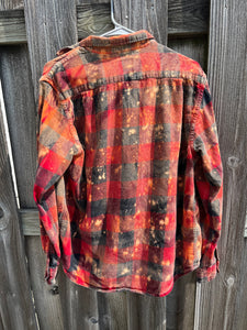 Medium Mens Bleached Flannel Button Up