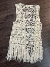 Load image into Gallery viewer, Large Kori Ivory Crochet Fringe Vest
