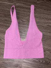 Load image into Gallery viewer, M/L Free People NWOT Purple Ribbed Crop Top
