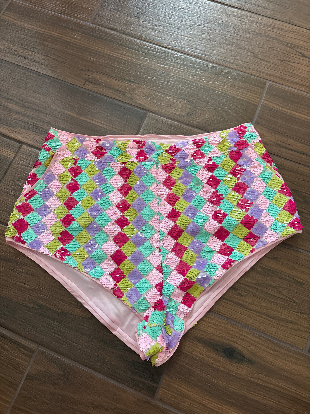 Size 10 Nasty Gal Diamond Sequin Mini Cheeky Shorts
