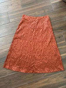 Medium SHEIN Leopard Satin Midi Skirt