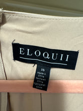 Load image into Gallery viewer, Size 16 Eloquii NWT Beige Satin Puff Sleeve Pleated Dress
