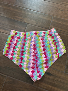 Size 10 Nasty Gal Diamond Sequin Mini Cheeky Shorts