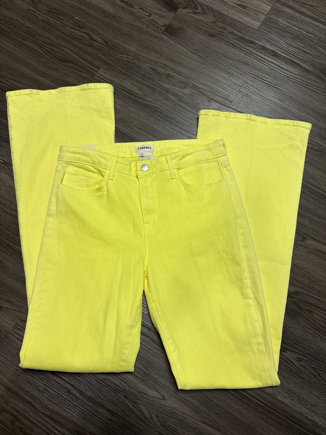 NWT Size 29 L’agence Bell High Rise Flare Jeans Tonic Yellow