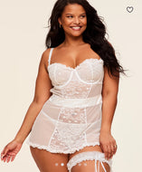1X Adore Me White Lace Babydoll Chemis