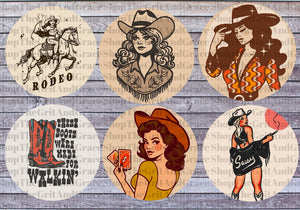 Western Cowboy Retro Cardstock For Car Freshies