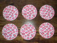 Pink & Red Lipstick Kisses Valentine’s Day Cardstock For Car Freshies