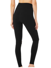 Load image into Gallery viewer, XS Alo Black High Waisted Ripped Warrior Leggings
