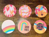 Retro Neon Good Vibes Rainbow Grab Bag Cardstock For Car Freshies