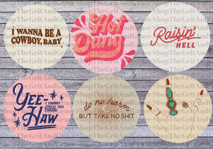 Punchy  Cowgirl Country Western Grab Bag Cardstock For Car Freshies