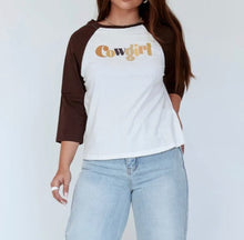 Load image into Gallery viewer, Small Motel Cowgirl Raglan Shirt
