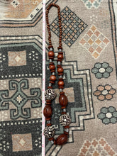 Load image into Gallery viewer, Silver Wooden Boho Beaded Necklace
