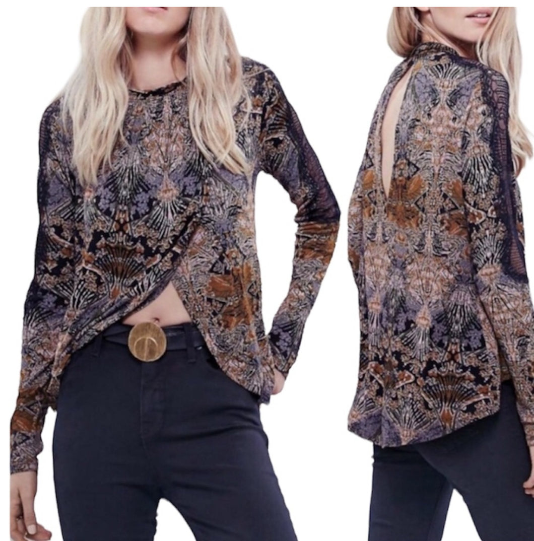 Medium Free People Spliced Hem Lace Top
