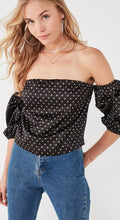 Load image into Gallery viewer, Medium Urban Outfitters Boho Off-The-Shoulder Satin Blouse
