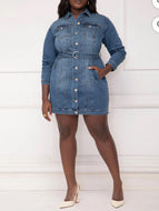 Size 18 Eloquii NWOT Denim Belted Dress