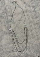 Long Silver & Brown Western Layered Necklace