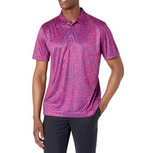 Load image into Gallery viewer, Medium Robert Graham Men&#39;s Classic Fit Downdrift Pink Purple Moisture Wick Short Sleeve Polo Shirt
