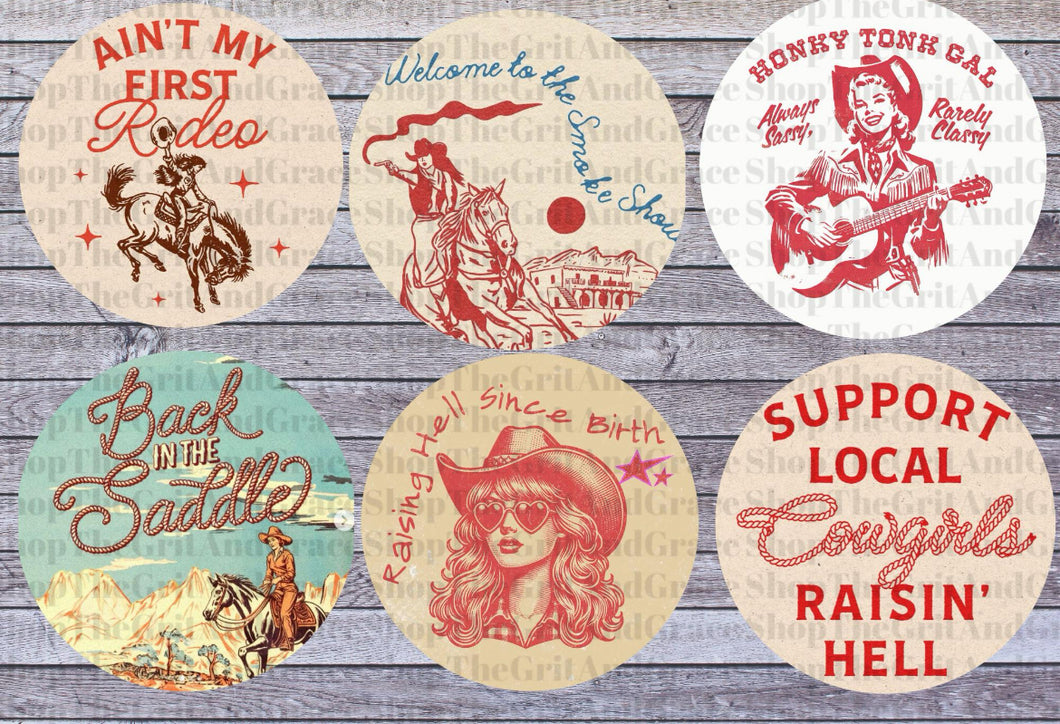 Western Cowboy Retro Cardstock For Car Freshies