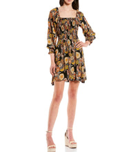 Load image into Gallery viewer, Medium Angie Black Boho Floral Printed Dress
