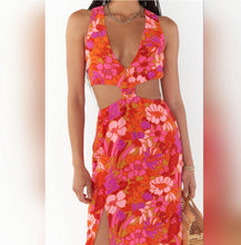 Load image into Gallery viewer, XL NWT Show Me Your Mumu Pink Orange Floral Cut Out Maxi Dress
