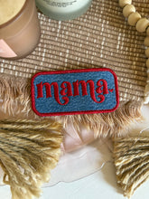Load image into Gallery viewer, Vintage Dark Wash Wrangler Denim Mama Embroidered Iron On Patch
