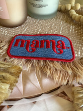 Load image into Gallery viewer, Vintage Dark Wash Wrangler Denim Mama Embroidered Iron On Patch
