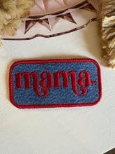 Load image into Gallery viewer, Vintage Dark Wash Wrangler Denim Mama Embroidered Iron On Patch

