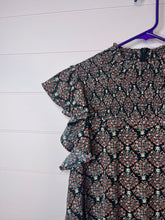 Load image into Gallery viewer, Medium THML Pink Black Floral Printed Smocked Dress
