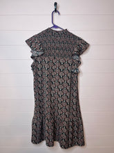 Load image into Gallery viewer, Medium THML Pink Black Floral Printed Smocked Dress
