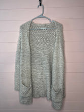 Load image into Gallery viewer, Large Woven Heart Tan Chunky Knit Cardigan Sweater
