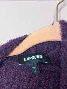 Large Express Purple Cardigan Sweater