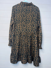 Load image into Gallery viewer, XXL Leopard Ruffle Long Sleeve Dress
