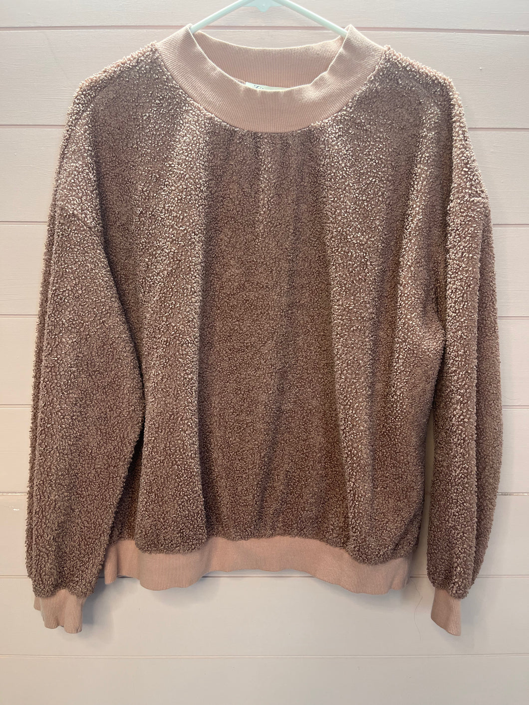 Medium Listicle Dusty Pink Fuzzy Sweatshirt