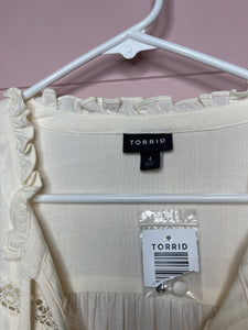 4XL Torrid NWT Ivory Peasant Style Plus Size Blouse