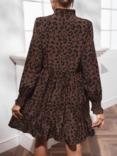 Load image into Gallery viewer, XXL Leopard Ruffle Long Sleeve Dress

