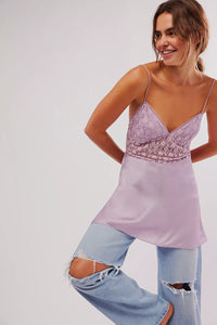 NWT Free People Large Purple New Love Mini Slip