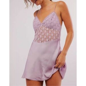 NWT Free People Large Purple New Love Mini Slip