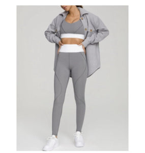 NWT Good American XL Icon Core Compression Leggings Heather Grey