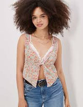 Load image into Gallery viewer, Medium American Eagle Floral Boho Tank Top
