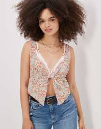 Medium American Eagle Floral Boho Tank Top
