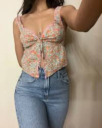 Medium American Eagle Floral Boho Tank Top