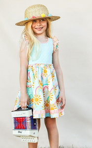 Girls Size 10 Boho Rainbow Matilda Jane Dress