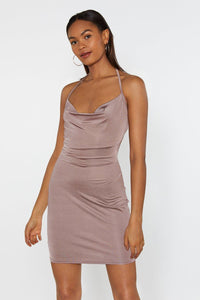 NWT Nasty Gal Size 4 Satin Cowl Neck Mini Slip Dress