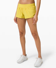 Load image into Gallery viewer, Size 10 Lululemon Yellow Hotty Hot Shorts
