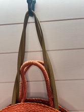 Load image into Gallery viewer, Orange Boho Round Straw Bag
